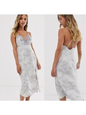 Free People Chasing Shadows Tie Dye Lace Slip Dress